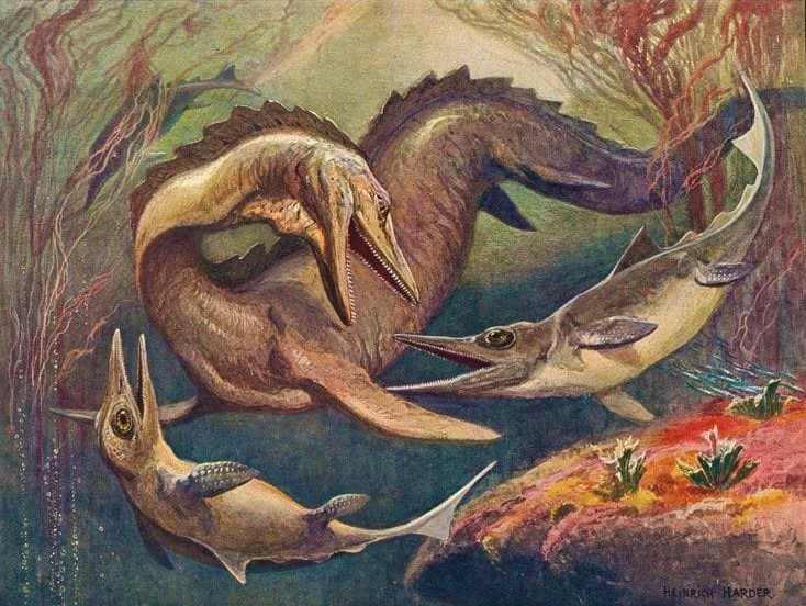 Prehistoric Marine Reptiles by Heinrich Harder